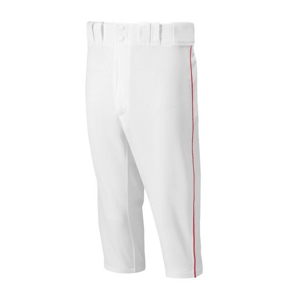 Panske Tepláky Mizuno Premier Short Piped Baseball Biele/Červené Vypredaj GVKD68104